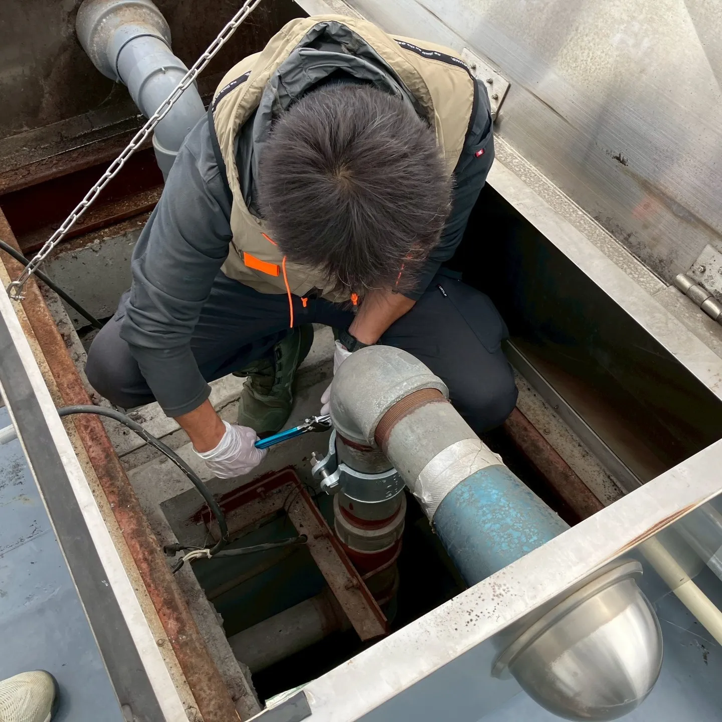 PCGライニング工事を行う際の現地調査が堺市で行いました。